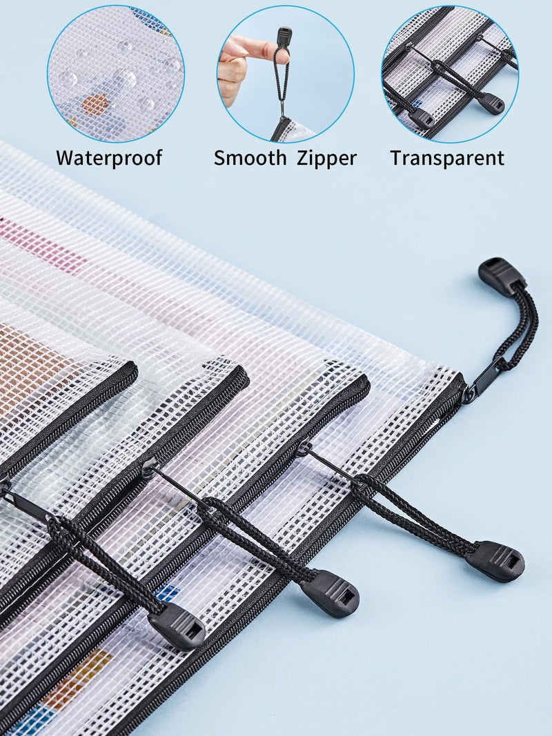 JARLINK 18 Pack 8 Sizes Mesh Pouch, 9 Colors, Waterproof Zipper Pouches for Organization, Multipurpose Travel Bags for Office, School, Board Game, Puzzles, Cosmetics, Travel, and Home Organization - Image 4